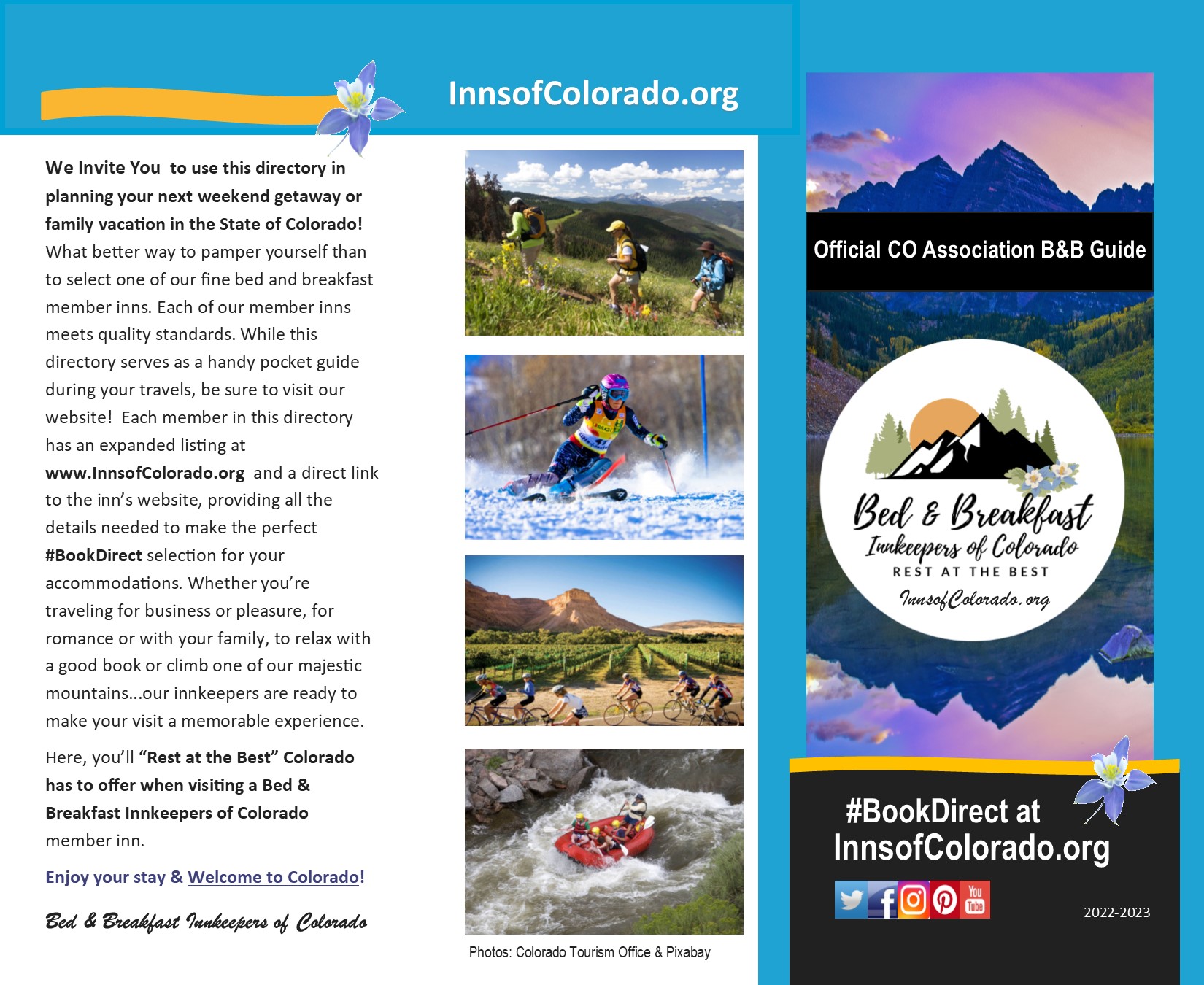 Official 2022 Colorado Bed & Breakfast print directory now available – order a free copy by email